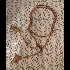 Gold Rope Wrap Necklace